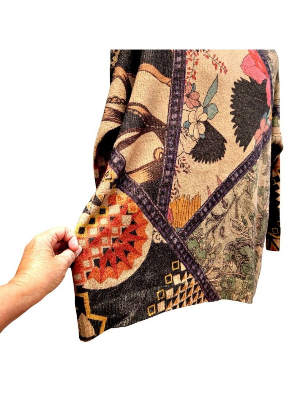 Yuma Chinese Brand Vintage Graphic Print Knit Pullover Sweater Unisex XXL - Picture 11 of 11